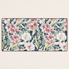 Birds in lush night garden flowers Desk Mat Gallery Image 3
