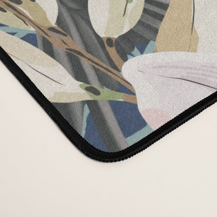 Birds in lush night garden flowers Desk Mat Gallery Image 4