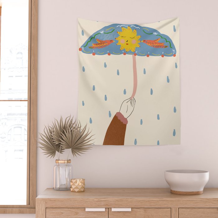 Rainy Day Wall Tapestry Gallery Image 2