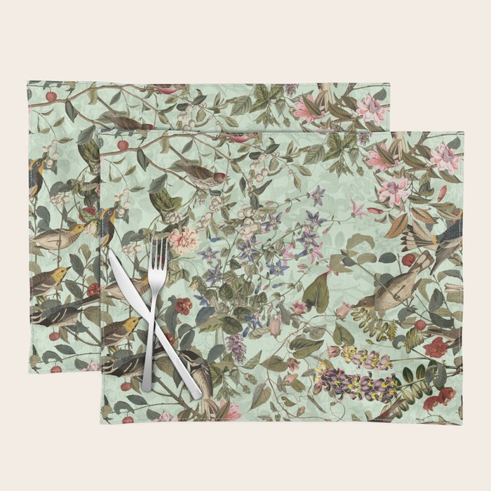 Floral and Birds X Placemat Gallery Image 1