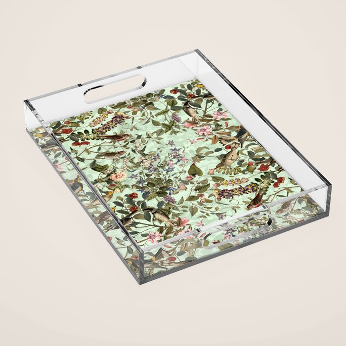 Floral and Birds X Acrylic Tray Gallery Image 1