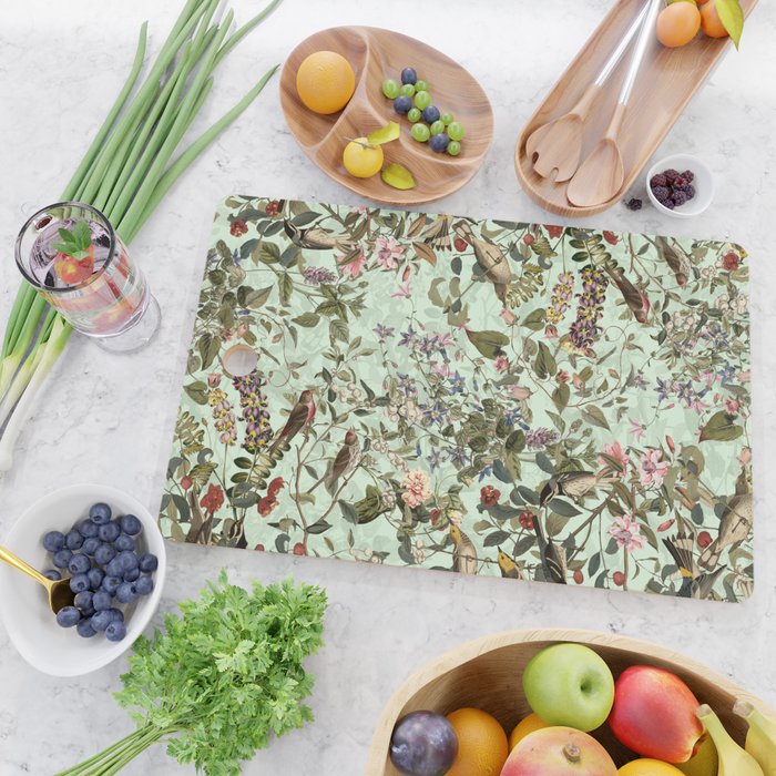 Floral and Birds X Cutting Board Gallery Image 2