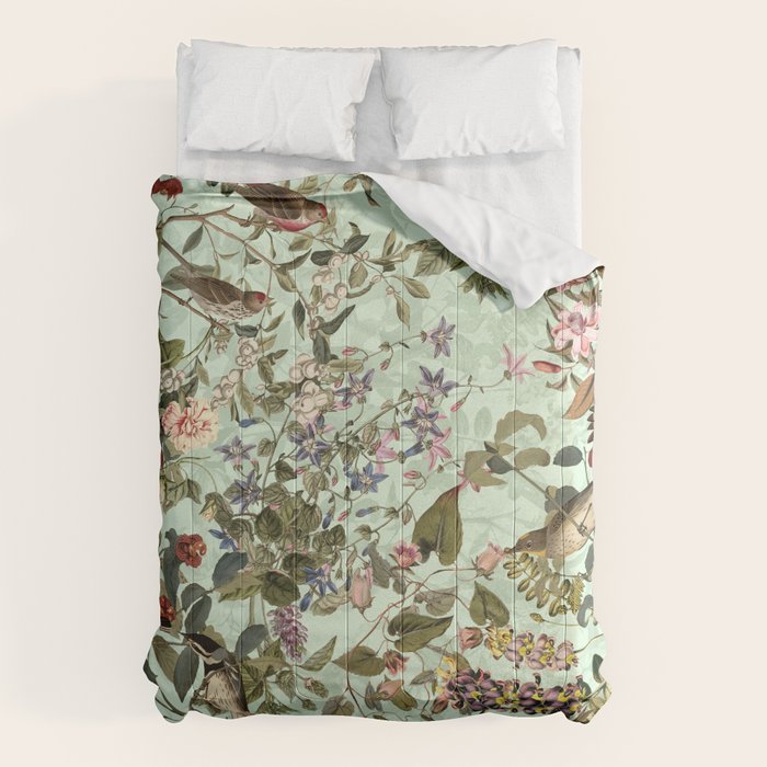 Floral and Birds X Comforter Gallery Image 1