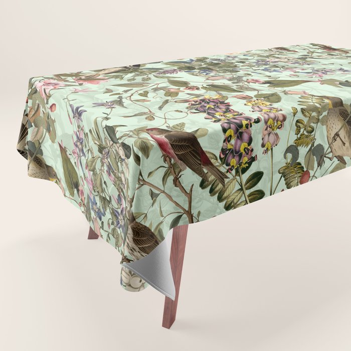 Floral and Birds X Tablecloth Gallery Image 1
