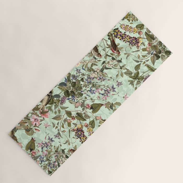 Floral and Birds X Yoga Mat Gallery Image 1