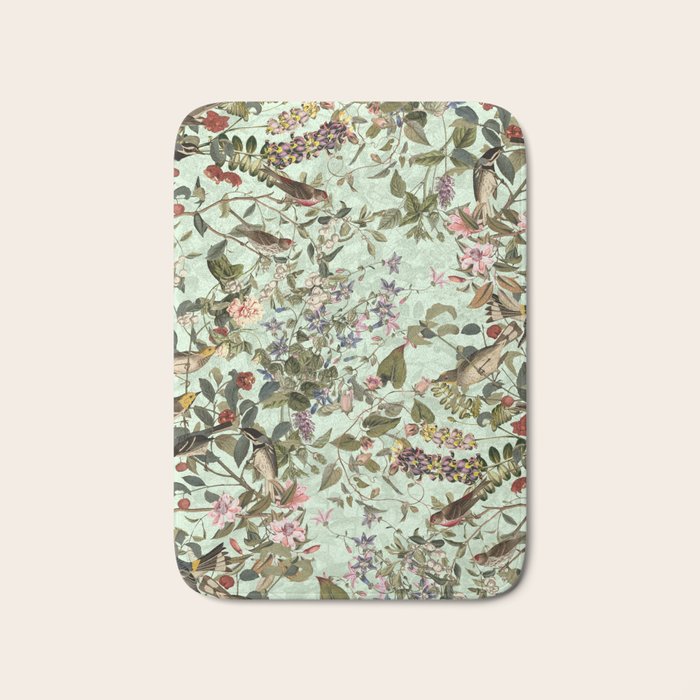 Floral and Birds X Bath Mat Gallery Image 1