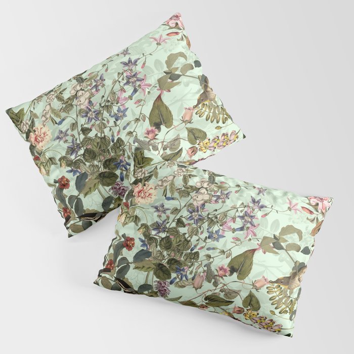 Floral and Birds X Pillow Sham Gallery Image 1