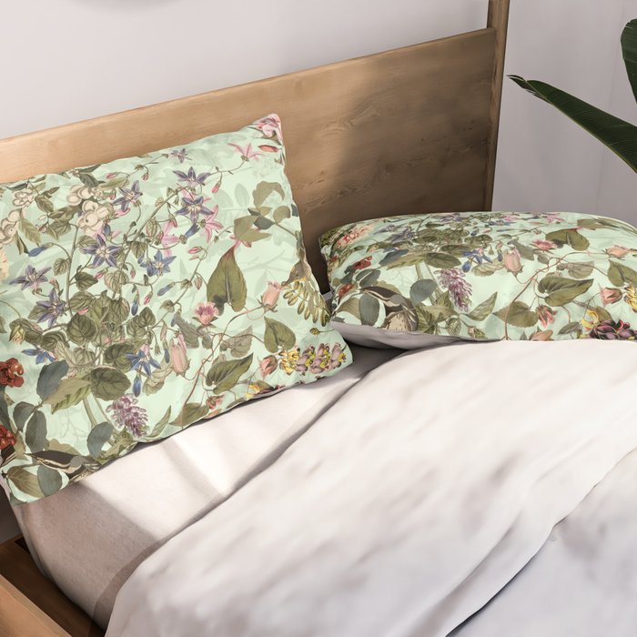 Floral and Birds X Pillow Sham Gallery Image 2