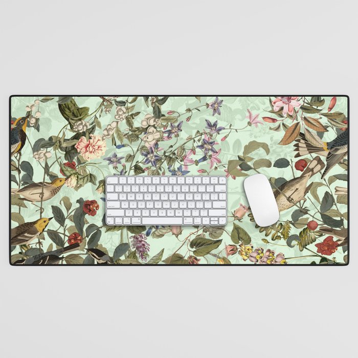 Floral and Birds X Desk Mat Gallery Image 1