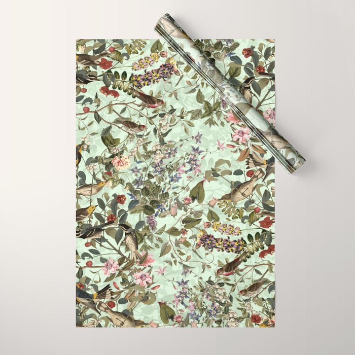 Floral and Birds X Wrapping Paper Gallery Image 1