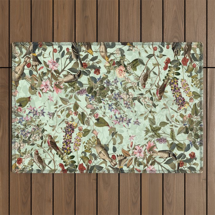 Floral and Birds X Outdoor Rug Gallery Image 1