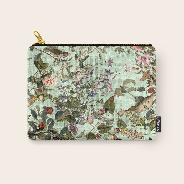 Floral and Birds X Carry All Pouch Gallery Image 1