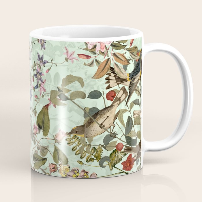 Floral and Birds X Coffee Mug Gallery Image 1