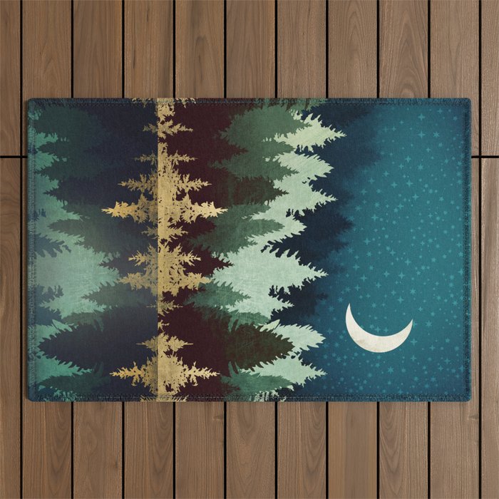Star Forest Reflection Outdoor Rug Gallery Image 1