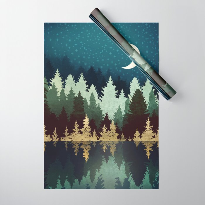 Star Forest Reflection Wrapping Paper Gallery Image 1