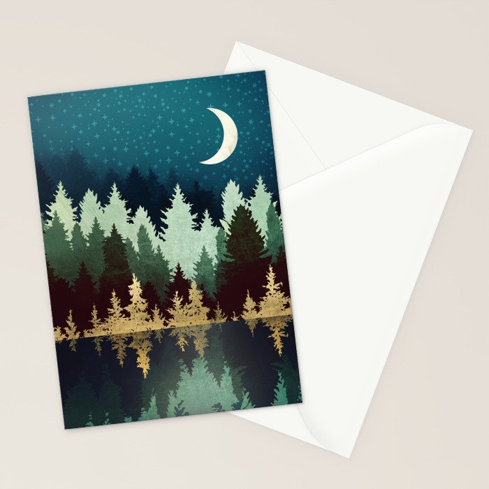 Star Forest Reflection Stationery Card Gallery Image 2
