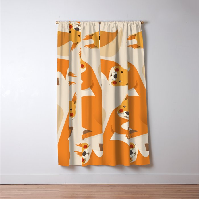 Red Squirrel Animal Portrait Window Curtain Gallery Image 3