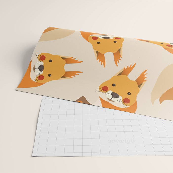 Red Squirrel Animal Portrait Wrapping Paper Gallery Image 2