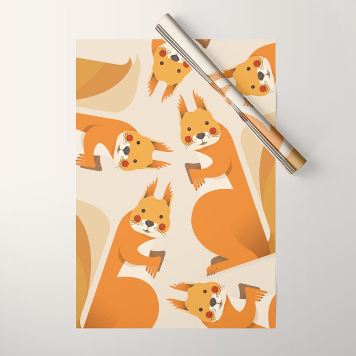 Red Squirrel Animal Portrait Wrapping Paper Gallery Image 1