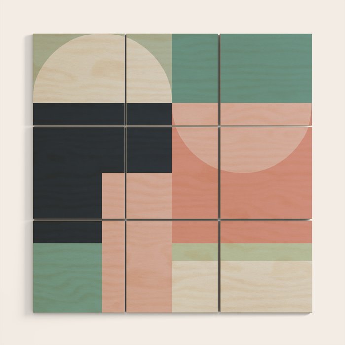 Abstract Geometric 06 Wood Wall Art Gallery Image 1