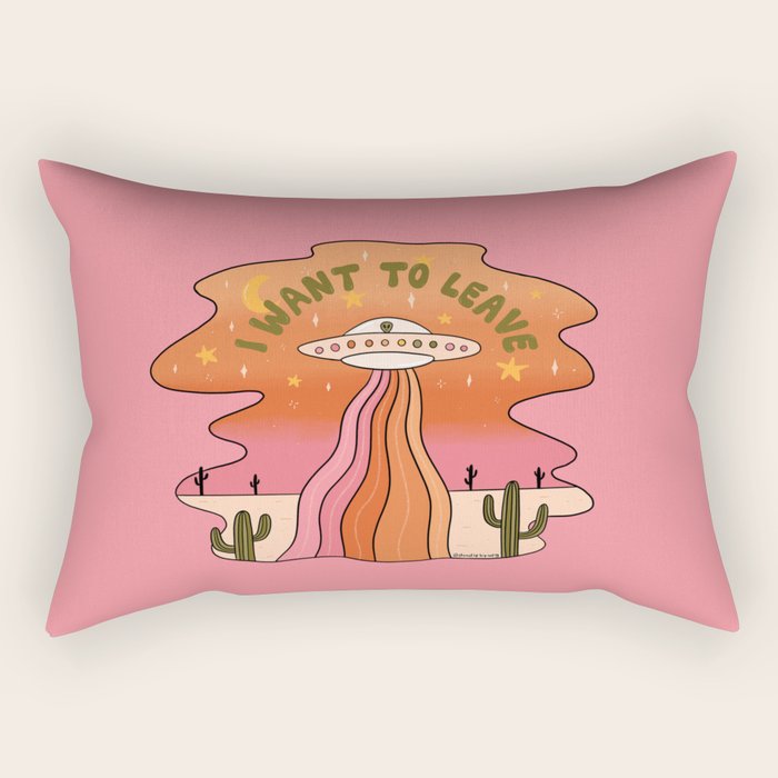I Want To Leave Rectangular Pillow Gallery Image 1