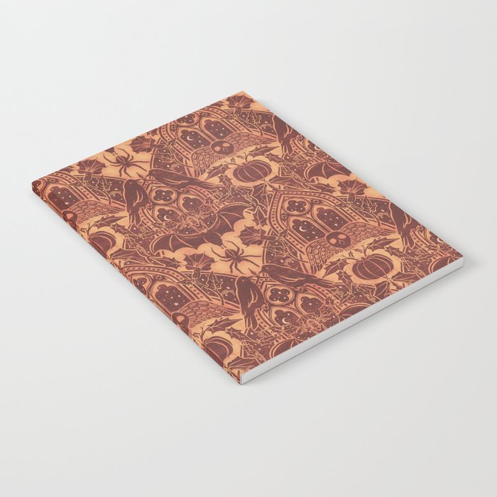 Gothic Halloween Damask - spiced pumpkin  Notebook Gallery Image 1