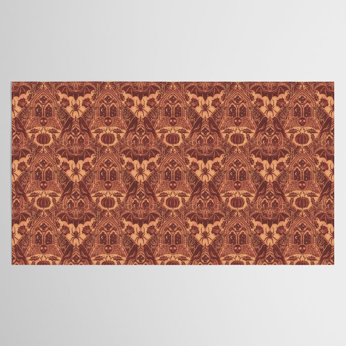 Gothic Halloween Damask - spiced pumpkin  Tablecloth Gallery Image 2