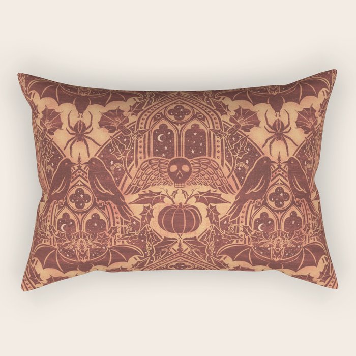 Gothic Halloween Damask - spiced pumpkin  Rectangular Pillow Gallery Image 1