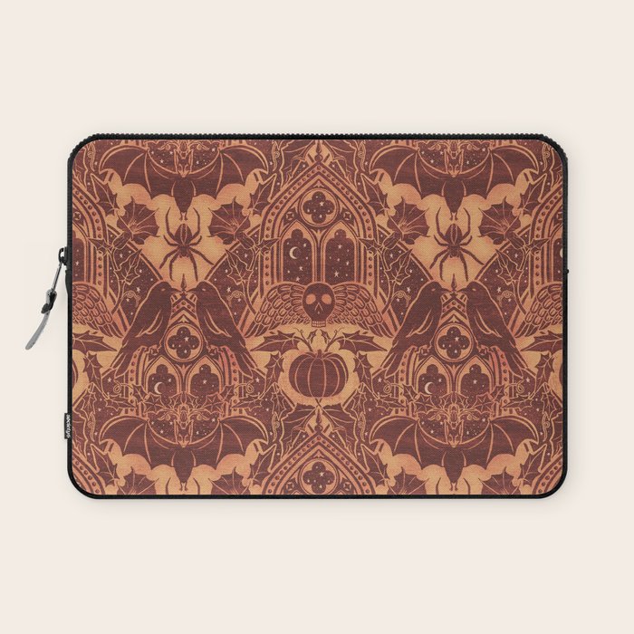 Gothic Halloween Damask - spiced pumpkin  Laptop Sleeve Gallery Image 1