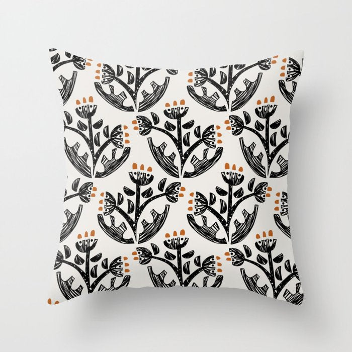 Black Forest flowers Throw Pillow Gallery Image 6