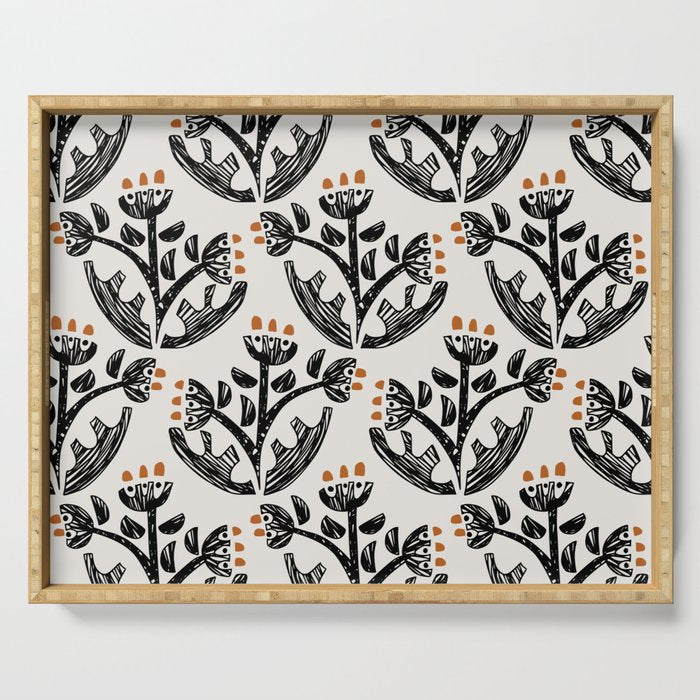 Black Forest flowers Serving Tray Gallery Image 1