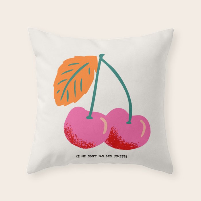 Ce ne sont pas des cerises Throw Pillow Gallery Image 6