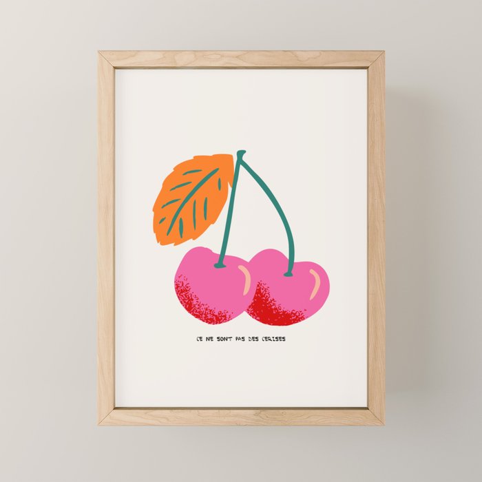 Ce ne sont pas des cerises Mini Art Print Gallery Image 1