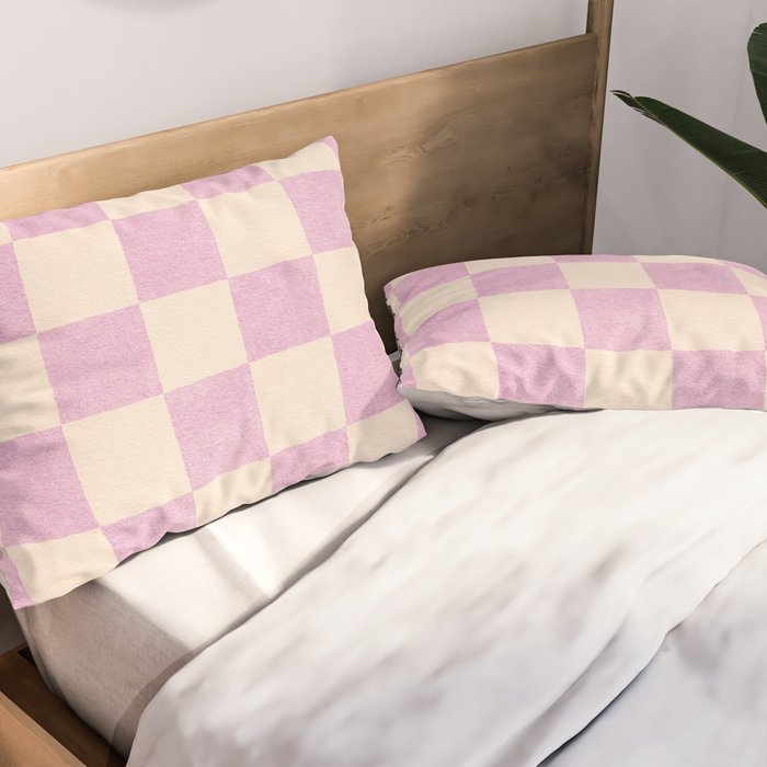 CHECKER - 001 - Rose Quartz Pillow Sham Gallery Image 2