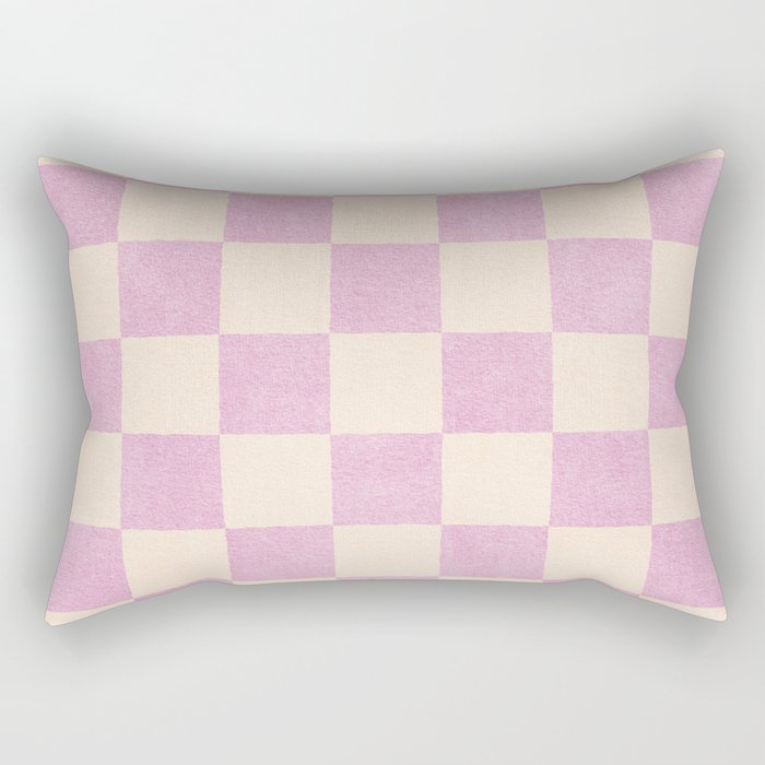 CHECKER - 001 - Rose Quartz Rectangular Pillow Gallery Image 2