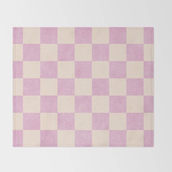 CHECKER - 001 - Rose Quartz Throw Blanket Gallery Image 2