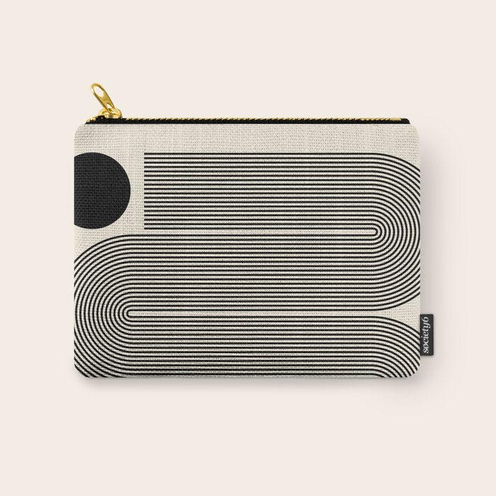 Abstraction_LINE_BLACK_DOT_VISUAL_ART_Minimlism_001A Carry All Pouch Gallery Image 1