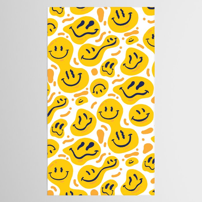 Yellow Dripping Smiley Faces Tablecloth Gallery Image 2