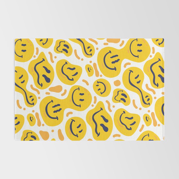 Yellow Dripping Smiley Faces Rug Gallery Image 2
