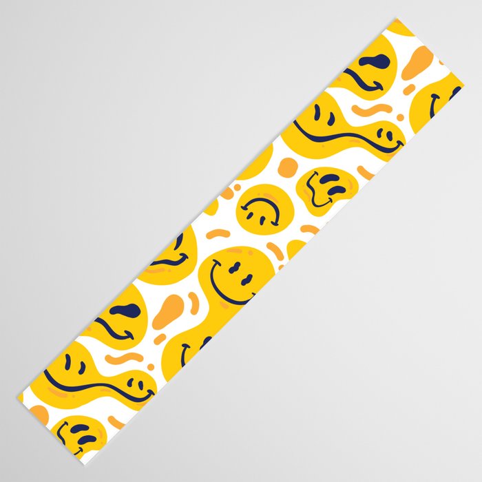 Yellow Dripping Smiley Faces Table Runner Gallery Image 3