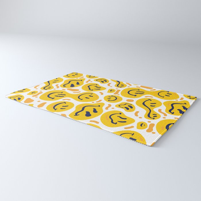 Yellow Dripping Smiley Faces Rug Gallery Image 3