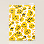 Yellow Dripping Smiley Faces Stationery Card Gallery Image 2