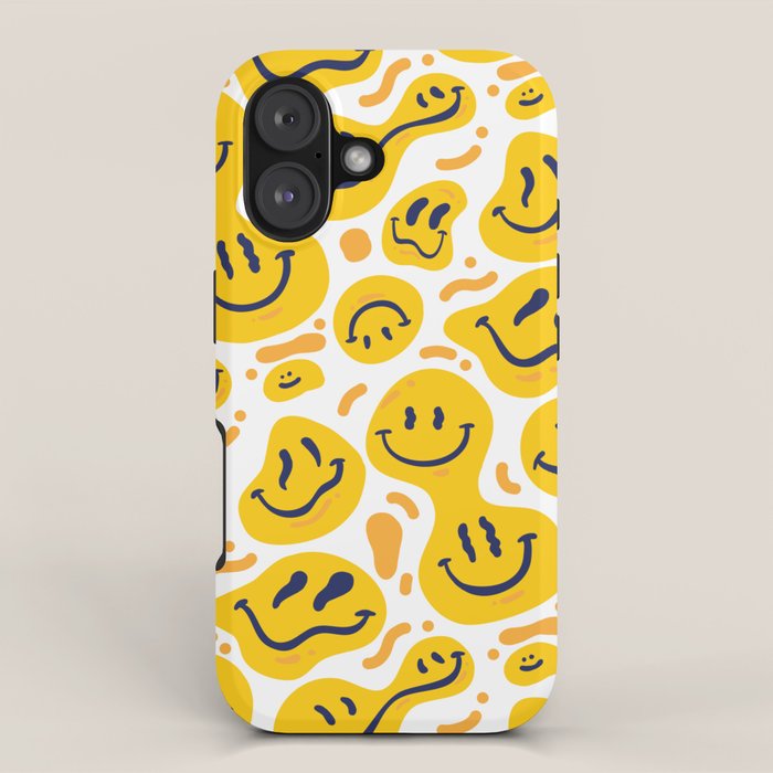 Yellow Dripping Smiley Faces iPhone Case Gallery Image 1