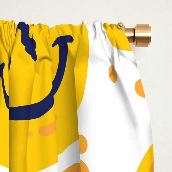 Yellow Dripping Smiley Faces Window Curtain Gallery Image 2