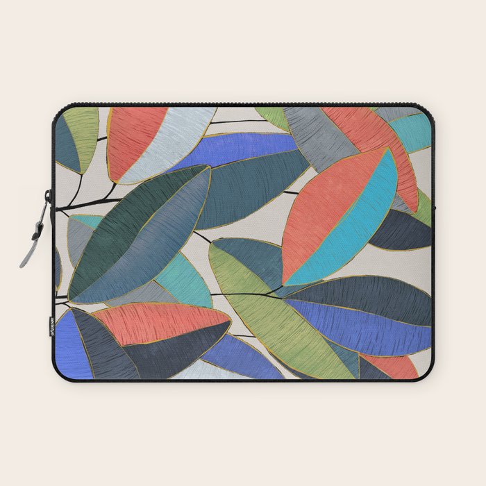 Tropical Ficus leaves #botanic Laptop Sleeve Gallery Image 1