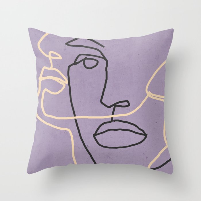 Abstract Face 6/1 Throw Pillow Gallery Image 1