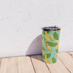 Banana Pattern on Aqua Blue Travel Mug Gallery Image 4