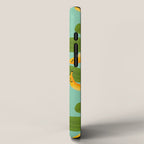 Banana Pattern on Aqua Blue iPhone Case Gallery Image 2