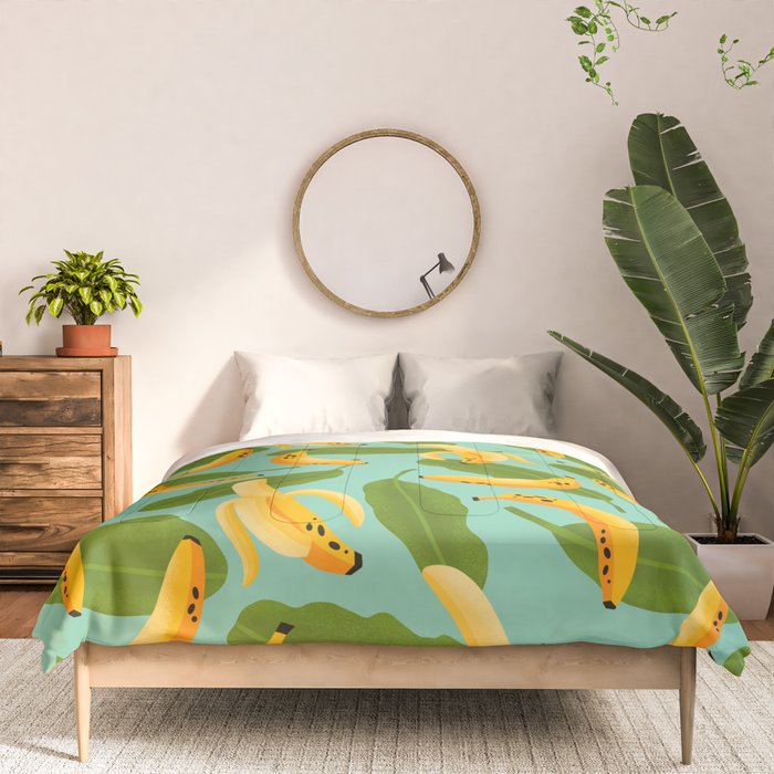 Banana Pattern on Aqua Blue Comforter Gallery Image 3
