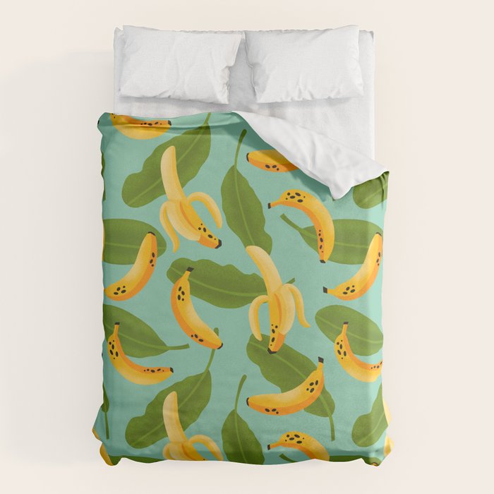 Banana Pattern on Aqua Blue Duvet Cover Gallery Image 6